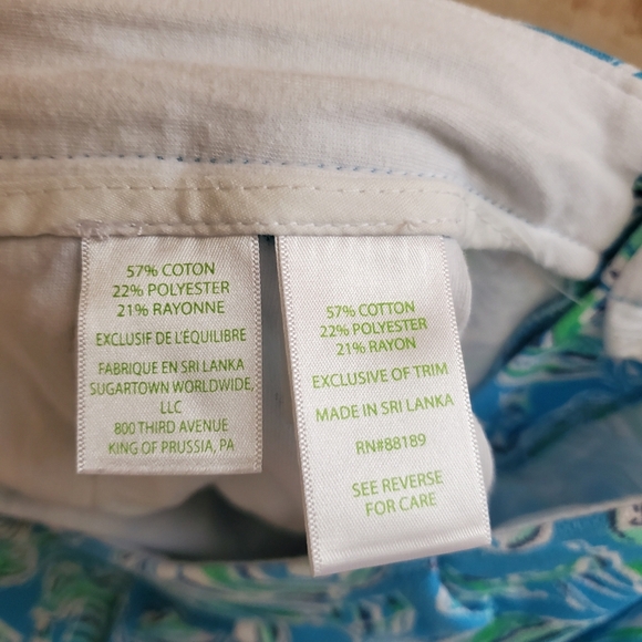 Lilly Pulitzer Womens Sz 12 Callahan Knit Turquoise Oasis Outta Line 5" Shorts - Picture 10 of 11